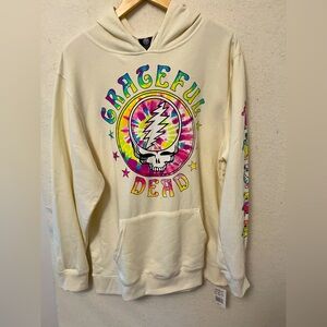 Grateful Dead Cream Hoodie with Colorful Logo